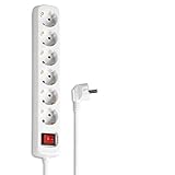 Hama Steckdosenleiste 6-fach (Mehrfachsteckdose mit Save Energy-Schalter zum Stromsparen,...