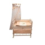 Babyhafen Beistellbett 3in1 Babybett Komplettbett Beige – Motiv Bär auf dem Mond inkl. Matratze &...