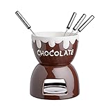 BUTLERS Schokoladenfondue Set Keramik 480 ml 4 Edelstahl Gabeln –CHOCOLATE LOVE– Schoko Fondue...