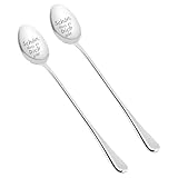 YILANJIN Kaffeelöffel Set, 2 Stück Dessertlöffel aus Edelstahl für Party, Lang Rühren Bar...