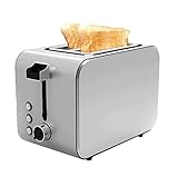 YHX 2-Scheiben-Toaster, Edelstahl, extra breiter Langschlitz-Toaster, 6 Bräunungsstufen?...