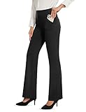 Desol Damen Bootcut Flare Yogahose, Lange Schlaghose mit 4 Taschen, Sporthose, Hohe Taille Stretch...