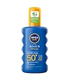 NIVEA SUN Schutz & Pflege Sonnenspray LSF 50+ (200 ml), Sonnencreme Spray für 48h Feuchtigkeit,...