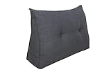 Pillows24 - Keilkissen für Bett und Sofa - 90 cm breit - Graphit | Rückenkissen für Rückenlehne...