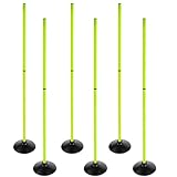 ASENVER Fluoreszierendes grünes Fußball-Stöckes-Set, abnehmbare Sport-Stangen, Trainingsstangen,...