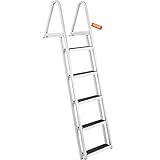 VEVOR Dockleiter 5 abnehmbare Stufen 159 kg Tragkraft Pontonbootleiter aus Aluminiumlegierung mit...
