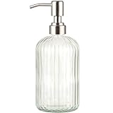 Plomkeest Glass Soap Dispenser 14 Unzen Klarglas Jar Soap Dispenser mit rostfreiem Edelstahlpumpe...