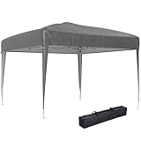 Outsunny Faltzelt 3x3m, Pop-up, Garten Pavillon Gazebo, Verstellbare Höhe mit Tragetasche, 210D...