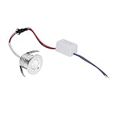 Tbest Weiche Mini Eingebundene Aluminiumlicht 3W Silber AC85-265V für Badezimmer,...