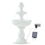 Bloomida Solar gartenbrunnen | Solarbrunnen I Balkon/Gartenbrunnen Solar Zierbrunnen, Vogeltränke...