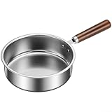 Bratpfanne quadratisch, Mini-Antihaft-Pfanne mit flachem Boden aus Edelstahl, unbeschichtete...