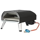 BBQ-Toro Gas Pizzaofen mit Thermometer, mobiler Pizza Ofen | 4 kW, mit Pizzastein | Gasofen, Outdoor...