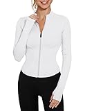 IECCP Damen Gym Jacke Sportjacke Langarm Kruz Laufjacke Fitness Oberteil Leicht Top Trainingsjacke...