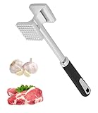 TIDEVAN Fleischhammer Fleischklopfer aus Edelstahl 27 cm Fleischklopfer Doppelseitig Antihaft...