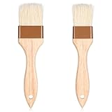 Lnngub 2 Stück Backpinsel Set, Naturborsten Backpinsel mit Holzgriff 2 Größen Kochpinsel...