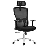 Durrafy Ergonomischer Bürostuhl, Schreibtischstuhl Höhenverstellbar, Drehstuhl mit Verstellbarer...