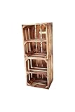 Teramico Vintage Holzkisten 40 x 30 x 25cm geflammt | Weinkisten & Obstkisten | Set-Angebote (2er...