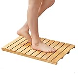 Bambus-Badematte, wasserdichte und rutschfeste Duschmatte für Küche, Schlafzimmer, Badewanne,...