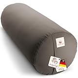 Navango® Yoga Bolster - Anthrazit I Yoga Rolle handgefertigt in Deutschland I 24cm Durchmesser -...