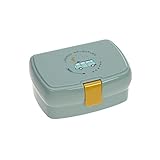 LÄSSIG Kinder Lunchbox Brotdose mit herausnehmbarer Unterteilung, BPA-frei/Adventure Bus, mint