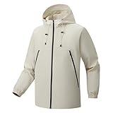 Generisch 2026 Lässige, Hardshell-Jacke mit für den Außenbereich für Herren (Beige, XL)