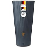 4rain Vaso Decor 2in1 Regenspeicher Regentonne 220 Liter Graphite Grey inkl. Pflanzschale -...