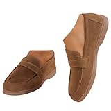 Xbemkste Loafer Damen Slip On Sneaker Bequeme Freizeitschuhe Leichte Atmungsaktive Schlupfschuhe...