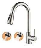 Wasserhahn Küche Ausziehbar,Hochdruck Küchenarmatur mit Herausziehbarer Brause Mischbatterie...