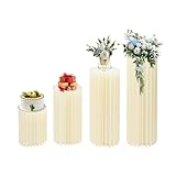 Tubisku 4pcs Karton Blumensäule, Zylinder-Ständer faltbare Papiersäulen Säulen Display für...