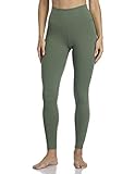 YUNOGA Damen Ultra Soft High Waisted Seamless Leggings Bauchkontrolle Yoga Pants - Grün - Mittel
