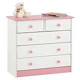 IDIMEX Kommode Rondo, schöne Anrichte mit 5 Schubladen, praktisches Sideboard aus massiver Kiefer...