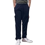 Cargo-Sweathose für Herren, elastischer Bund, Trainingshose, gerades Bein, weite Passform, leicht,...