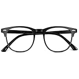 URAQT Blaulichtfilter Brille damen, Schwarz Rund Anti Blaulicht Brillen PC Gaming Modebrille, Blue...