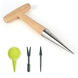 Gardtech 4pcs Blumenzwiebel pflanzholz werkzeuge, Edelstahl Dibber mit Kalibrierung, Samenpflanz-Set...