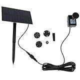 Tofficu Solarbrunnen Wasserspiel Solar Wasserpumpe 1,5w Garten Vogeltränke Teichpumpe...