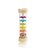 Regenmacher,Mini-Rassel aus Holz Musikspielzeug, Baby Spielzeug ab 3 Monate, Holzrassel für...