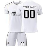 R. M. Fußball Trikot Kinder Personalisiert mit Eigenem Namen & Nummer Fussball Trikot Herren Jungen...