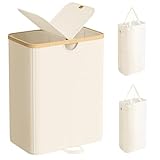 SONGMICS Wäschekorb 2 Fächer, Wäschesammler, 150 Liter, Wäschesortierer mit Deckel,...