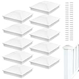Zaunpfosten Abdeckungen, 4X4 Pfostenkappen, Dekorative Weiße UV-beständige Abdeckhauben für...