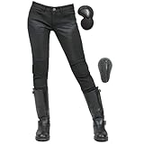 HOMDECR Damen Slim Fit Motorrad Jeans Mit Protektoren Knie Und Hüftprotektoren Stretch Slim Fit...