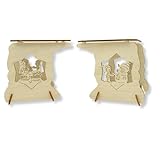 Holzkunst Schoenberg Schwibbogenerhöhung Schneemann aus Holz 2er-Set – Fensterbank Untersatz für...