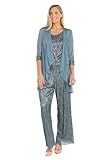 R&M Richards Damen Blazer mit offener Vorderseite, metallisch, Fichte, 46