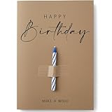 the lazy panda card company Geburtstagskarte mit Geburtstagskerze auf der Vorderseite - Make a Wish...