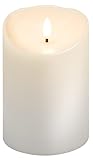 goobay LED Kerzen Echtwachskerze Weiß 10x15 cm Mit Timerfunktion 3D-Docht Batteriebetrieben...