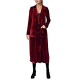 Vhersily Damen Langer Bademantel Winter Weich Fleece mit Kapuze Warm Robe mit Gürtel und 2 Taschen...