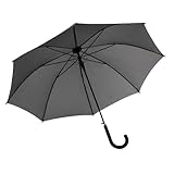 Idena 50111 - Stockschirm in Grau mit Durchmesser 100 cm, Regenschirm mit automatischer Öffnung und...