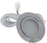 3 Stück LED Möbeleinbaustrahler Luisa 5000K 12 Volt 3 Watt inkl. Kabel mit AMP- Stecker inkl. LED...