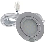 Kamilux 6er Set LED Möbeleinbauleuchte Luisa 12Volt 2,4Watt inkl. Anschlusskabel mit Stecker Farbe:...