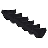 Amazon Essentials Damen Bikinihose aus Baumwolle (in Übergröße erhältlich), 10er-Pack, Schwarz,...