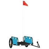 vidaXL Fahrradanhänger, Anhänger für Fahrrad, Lastenanhänger mit Reflektoren Flagge,...